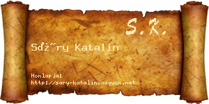 Sáry Katalin névjegykártya